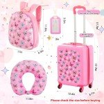 Kids Rolling Luggage Set with Backpack and Pillow