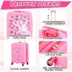 Kids Rolling Luggage Set with Backpack and Pillow