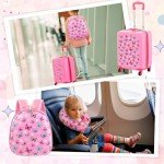 Kids Rolling Luggage Set with Backpack and Pillow