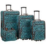 Blue Leopard 4-Piece Softside Luggage Set