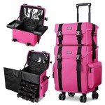 BYOOTIQUE 2-in-1 Rolling Makeup Case - Deep Pink