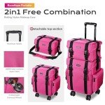 BYOOTIQUE 2-in-1 Rolling Makeup Case - Deep Pink