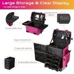 BYOOTIQUE 2-in-1 Rolling Makeup Case - Deep Pink