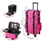BYOOTIQUE 2-in-1 Rolling Makeup Case - Deep Pink