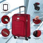 Verdi Lightweight 20-Inch Carry-On Luggage with USB Port