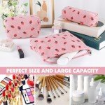 Gocvo 3-Piece Strawberry Pink Makeup Bag Set