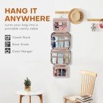 BAFAMYE Large Pink Hanging Toiletry Bag for Travel