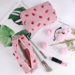 Gocvo 3-Piece Strawberry Pink Makeup Bag Set