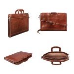 Maxwell Scott Men's Leather Slim Document Case - Tan