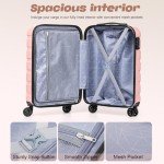 5-Piece Lightweight Hardshell Luggage Set - Pink