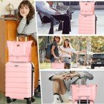 5-Piece Lightweight Hardshell Luggage Set - Pink