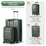 2-Piece Expandable Hard Shell Luggage Set (Green)