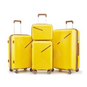 Expandable 4-Piece Luggage Set with Spinner Wheels