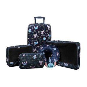 Stitch 6-Piece Travel Set: Carry-On, Pillow, Tags & Cubes