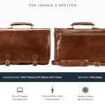 Men's Leather Laptop Briefcase - Jesolo2 Chestnut Tan