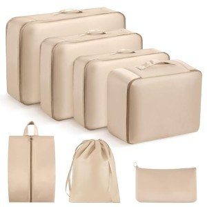 7-Piece Packing Cubes Set for Travel Luggage