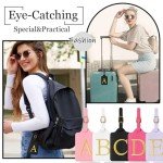 Custom Leather Luggage Tags with Initials – Black