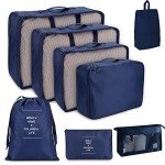 8-Piece Lightweight Travel Packing Cube Set (Navy)