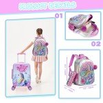 Cute Pink Mermaid 5-Piece Kids Luggage Set