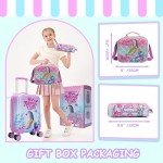 Cute Pink Mermaid 5-Piece Kids Luggage Set