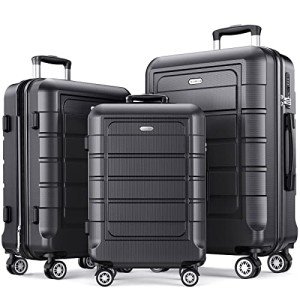 SHOWKOO Expandable Luggage Set with TSA Lock - Gray