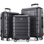 SHOWKOO Expandable Luggage Set with TSA Lock - Gray