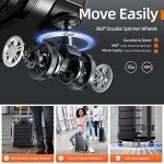 SHOWKOO Expandable Luggage Set with TSA Lock - Gray