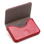 Red RFID Blocking Minimalist Leather Wallet holder