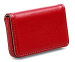 Red RFID Blocking Minimalist Leather Wallet holder