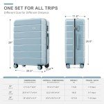 Merax 5-Piece Baby Blue Hardshell Luggage Set