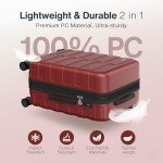 Lightweight 3-Piece Hardside Luggage Set - Wine Red