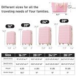 Merax 4-Piece Hardcase Luggage Set in Light Pink