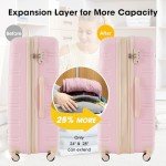 Merax 4-Piece Hardcase Luggage Set in Light Pink