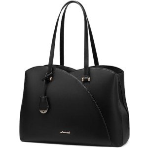 LOVEVOOK Women's Laptop Tote Bag - Large, Black