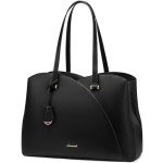 LOVEVOOK Women's Laptop Tote Bag - Large, Black