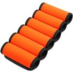 Bright Orange Luggage Handle Wraps - 6 Pack