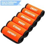Bright Orange Luggage Handle Wraps - 6 Pack