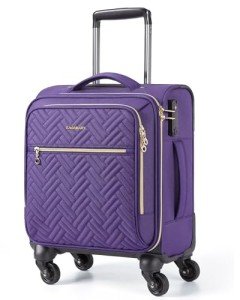 BAGSMART Purple Underseat Carry-On Travel Suitcase