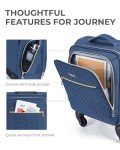 BAGSMART Purple Underseat Carry-On Travel Suitcase