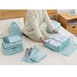 7-Piece Green Travel Storage Bag Set