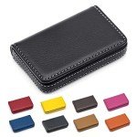 Luxury PU Leather Business Card Holder Wallet - Black