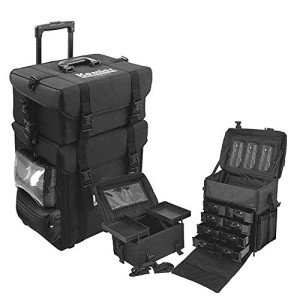 Kemier 2-in-1 Rolling Makeup Train Case