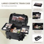 Costravio Rolling Makeup Case with Wheels - Black