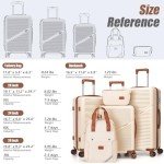 Cosbarn Airline Approved 5-Piece Luggage Set