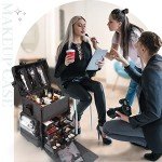 Kemier 2-in-1 Rolling Makeup Train Case