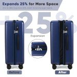 SHOWKOO 3-Piece Expandable Hardside Luggage Set