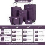 5-Piece Expandable Luggage Set with Spinner Wheels