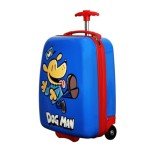 Dog Man Character Blue 16.5” Rolling Luggage