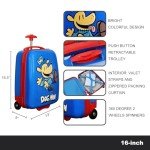 Dog Man Character Blue 16.5” Rolling Luggage