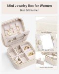Milky White Small Travel Jewelry Box Organizer